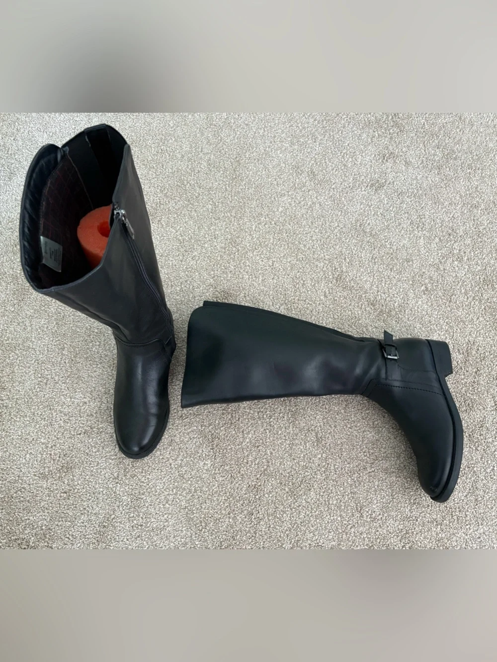 Blondo Black Waterproof Knee High Leather Zip Riding Boots Size 7 1/2 M Outdoor